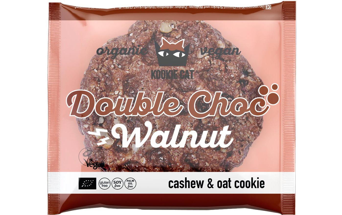 Bio Cookie Double choc & Walnuts 50 gHaferguetzli mit Schokolade und Walnüssen