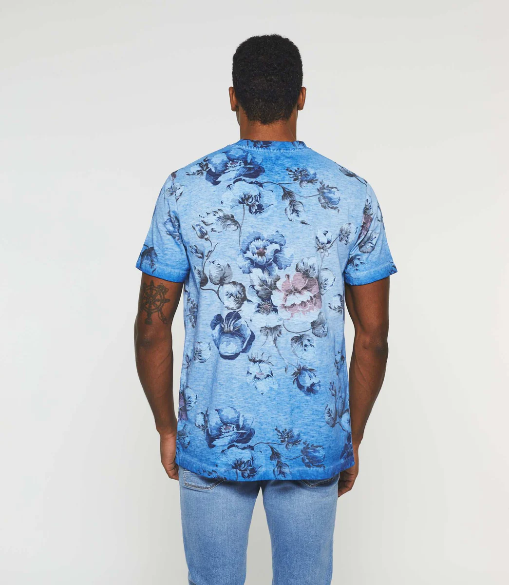 T-shirt à imprimé bleu 