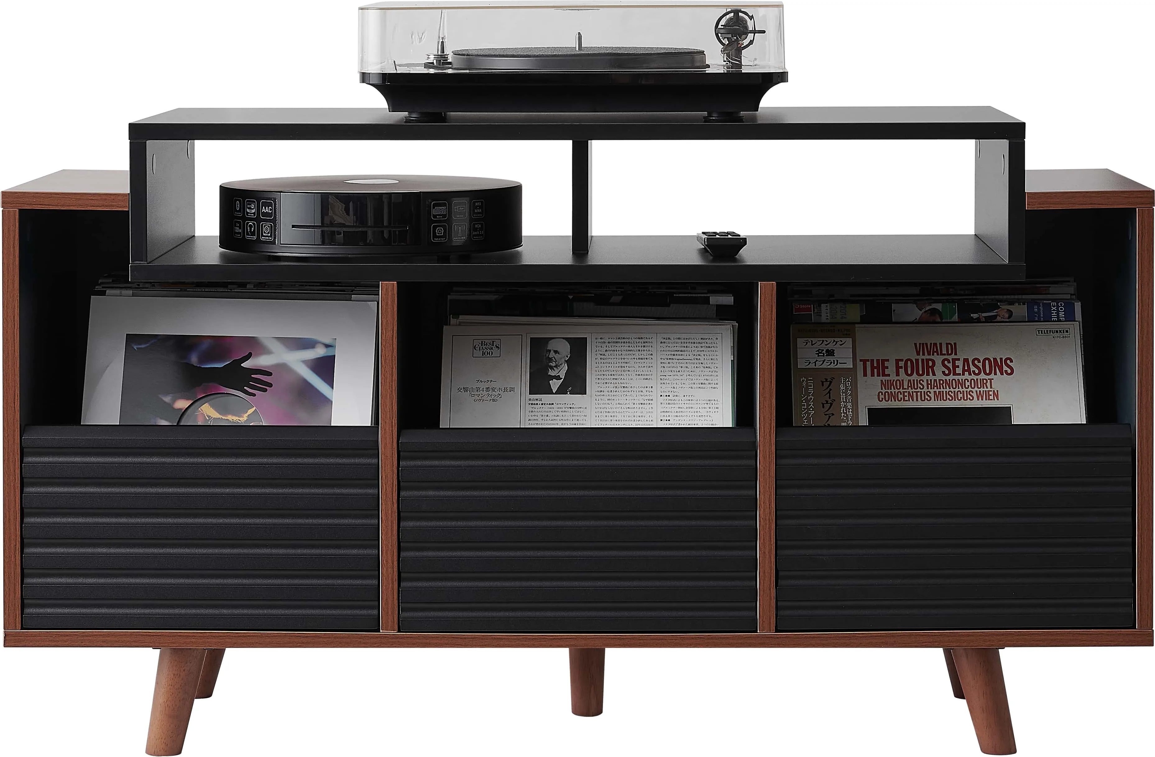 NorStone Oslo 1200 Noir et Noyer Meubles hi-fi