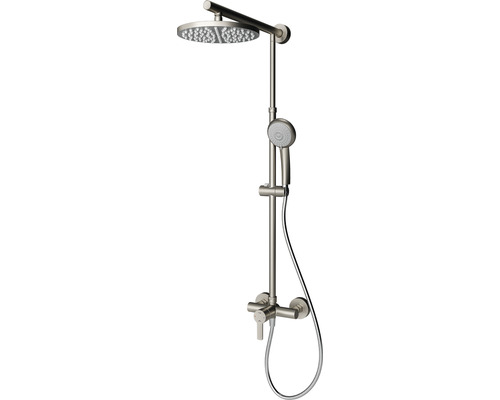 Douchekolom inclusief eengreepsmengkraan SCHULTE DuschMaster Rain Classic rond roestvrij staal D9620 90
