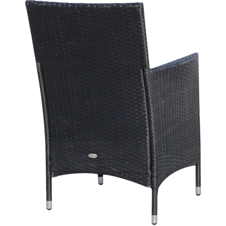 Outsunny Rattan-Sitzgruppe als 3-teiliges Set schwarz