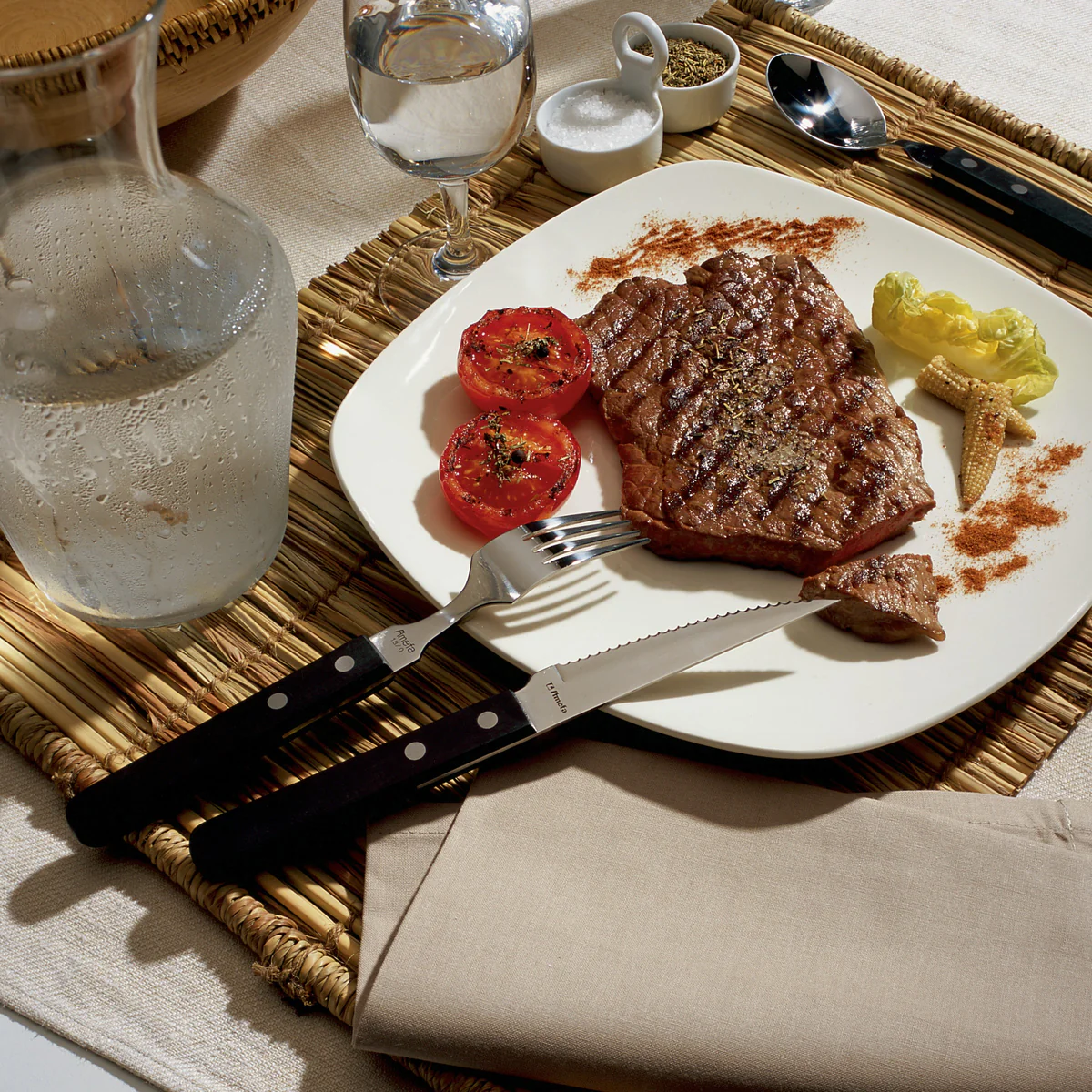 Steak Jumbo Pizza Noir - Set 6 couteaux steaks Amefa