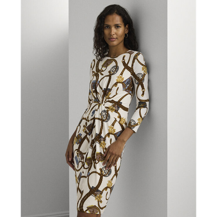 Lauren Ralph Lauren STR CLASSIC JERSEY-LSL-DAD Cream multi