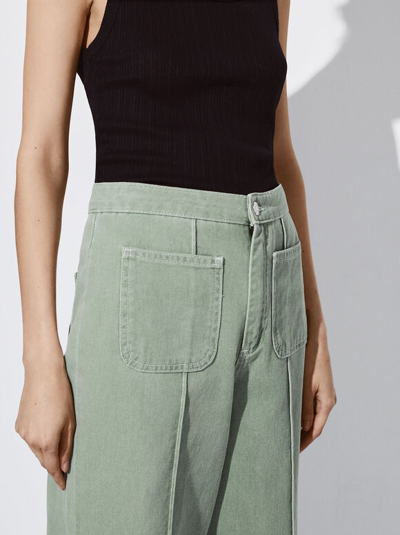 Calça jeans reta - Verde