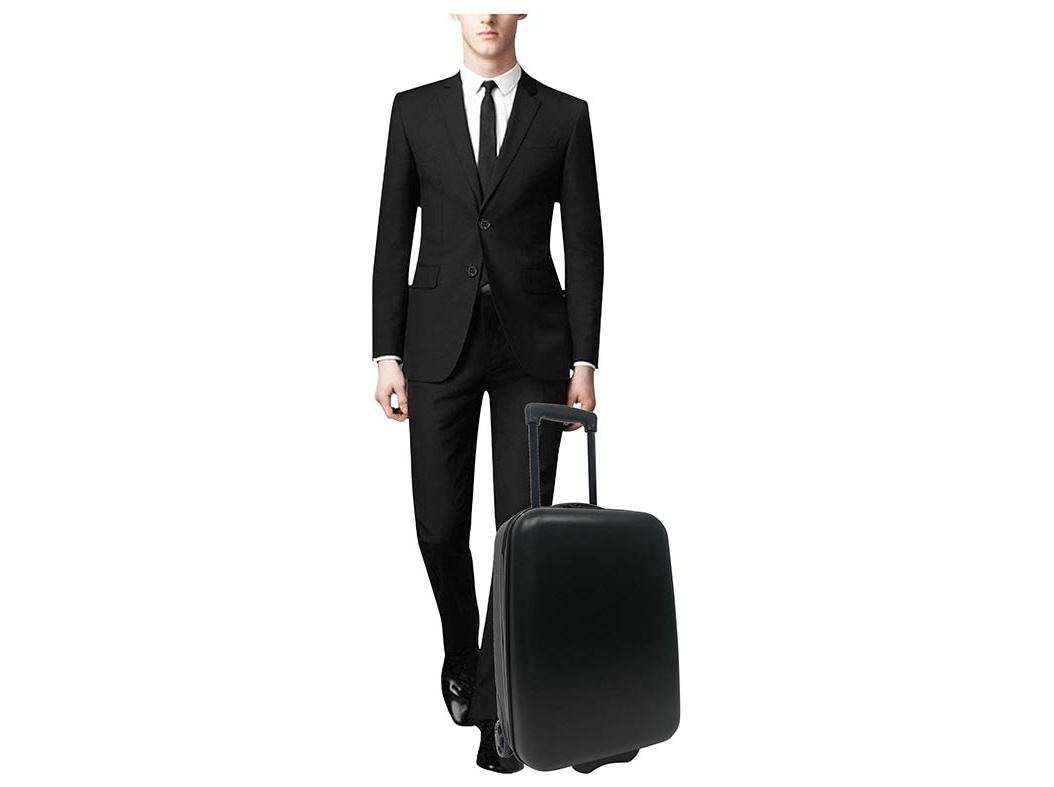 MALA DE CABINE RÍGIDA POLEGAR PRETO 2 RODAS 49CM