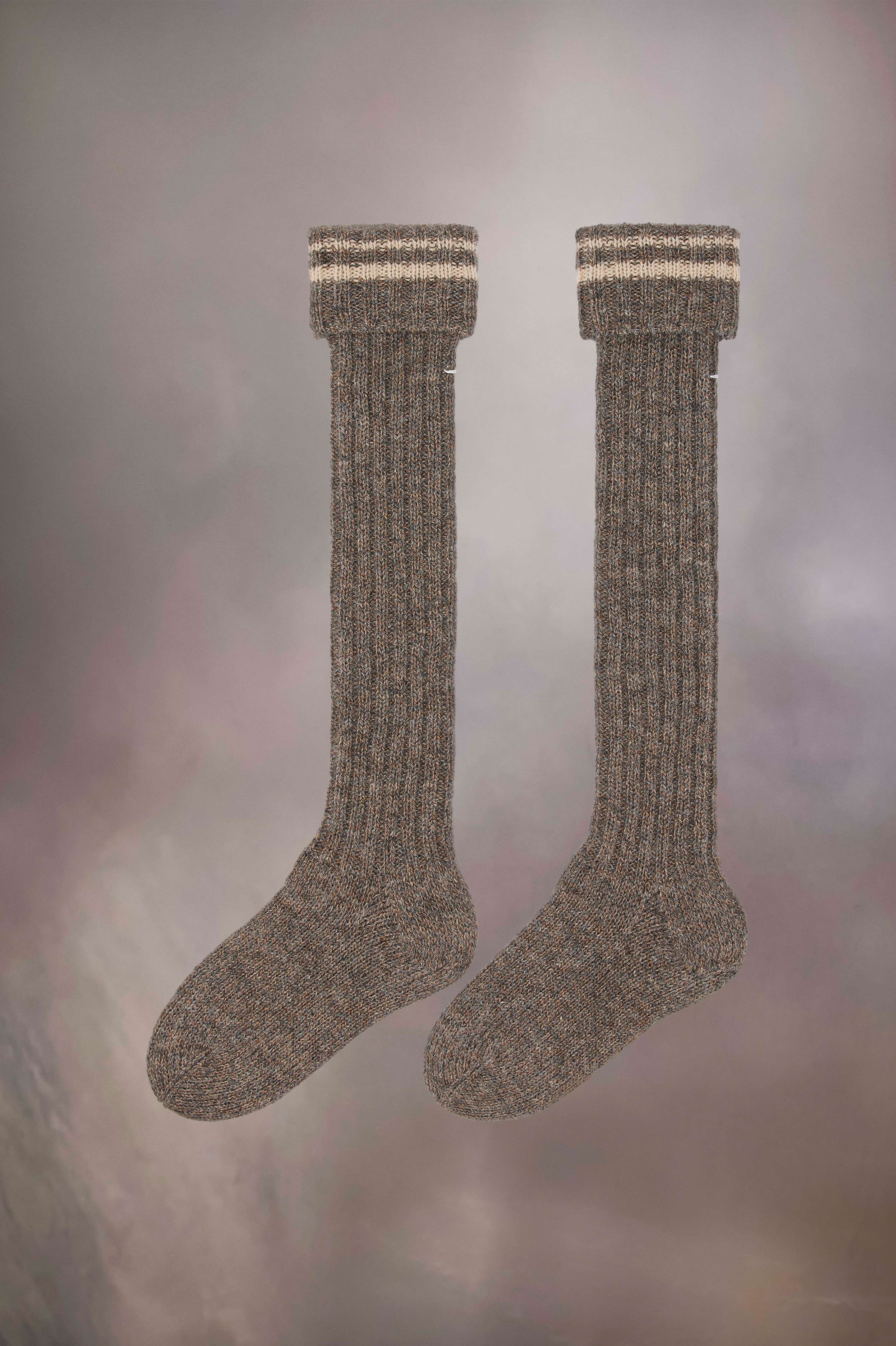 Chaussettes en laine Shetland Gris