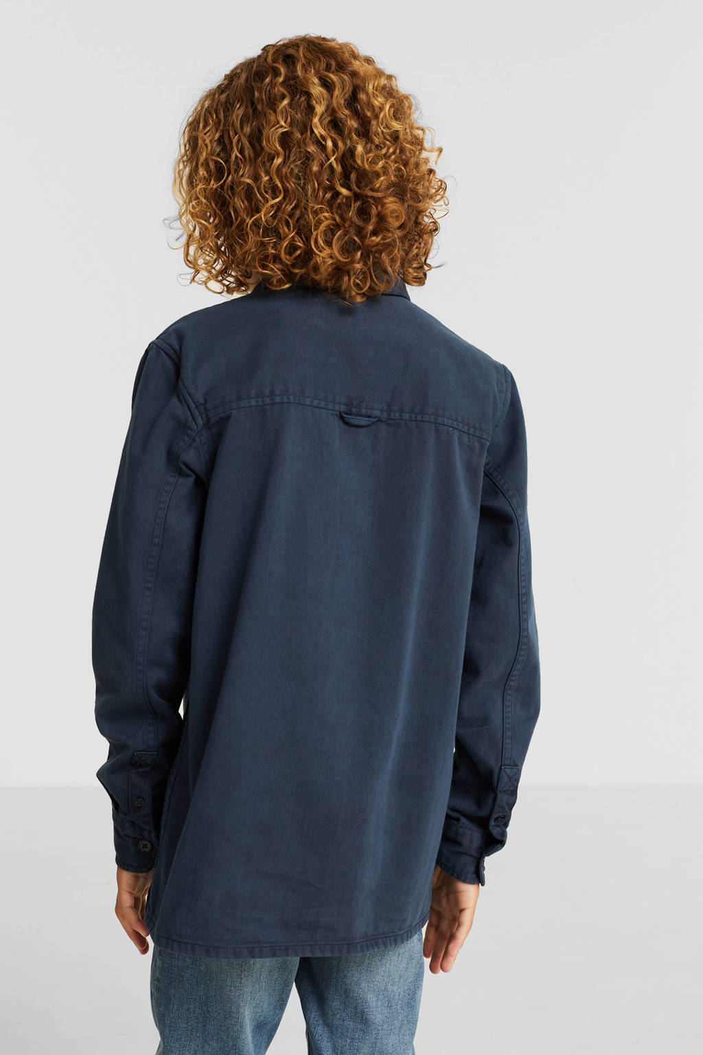 anytime twill overhemd navy