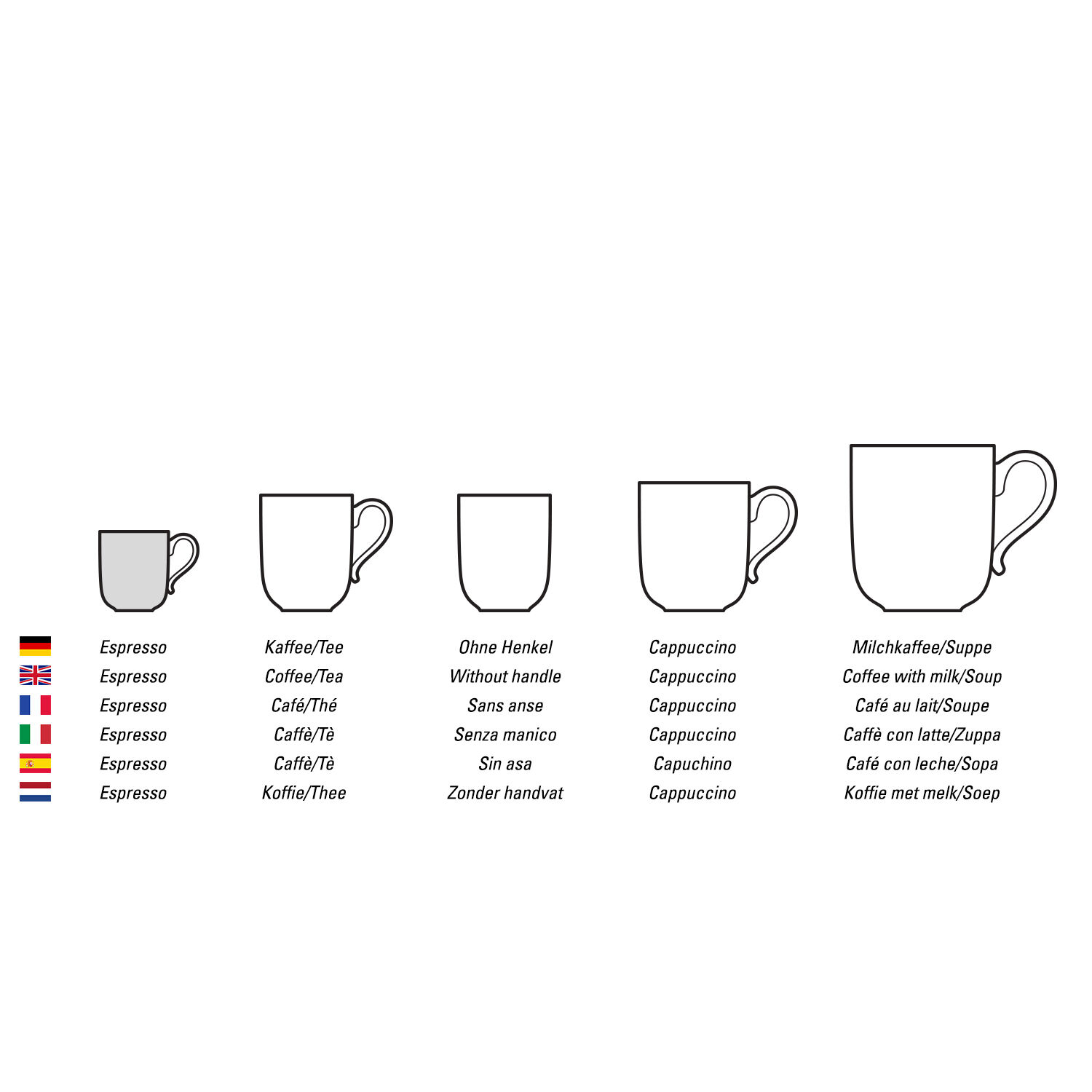 Vieux Luxembourg Espresso cup White, 2.8 oz, Premium Porcelain