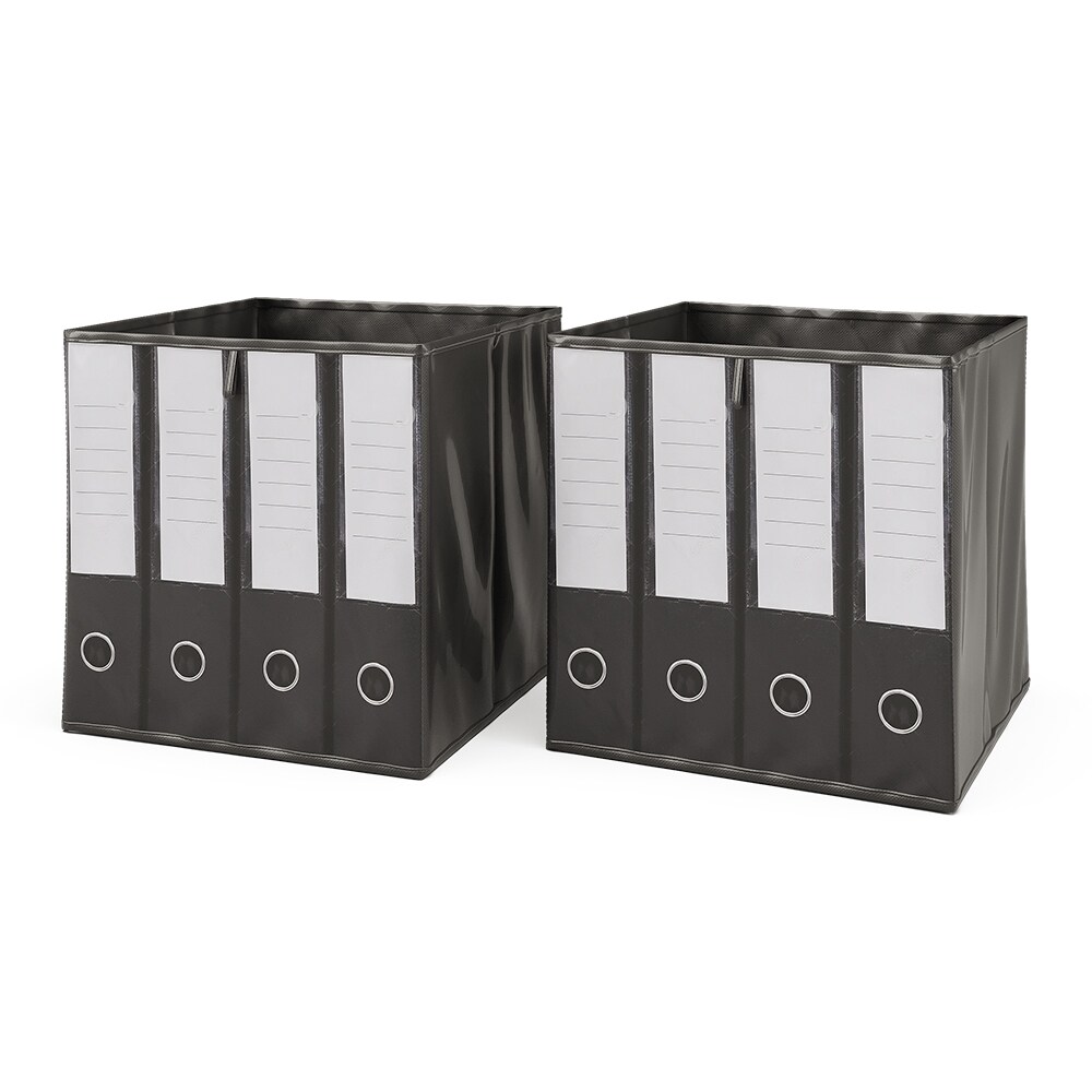 Vicco Faltbox Aufbewahrungsbox Regalbox Schwarz Ordnermuster Hartkarton Ablage
