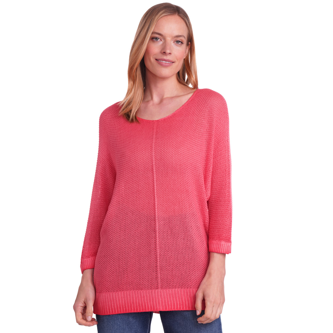 Gina Benotti Damen Strickpullover mit Rippenbündchen pink