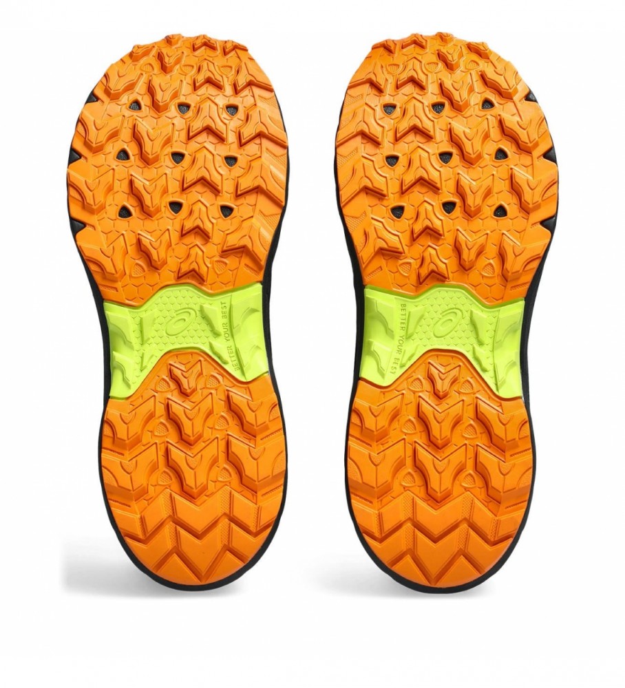 Tênis Asics Pre Venture 9 GS, preto e laranja