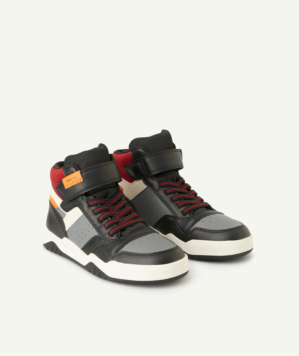 GEOXBASKETS MONTANTES GARÇON ORANGE ET NOIR