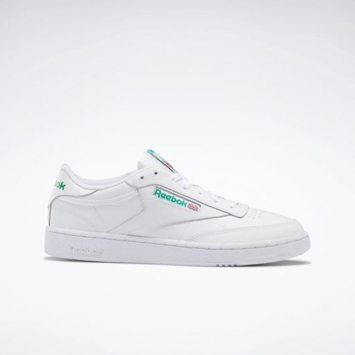 Reebok Club C 85 Sneakers, Intense White/Green, 45.5