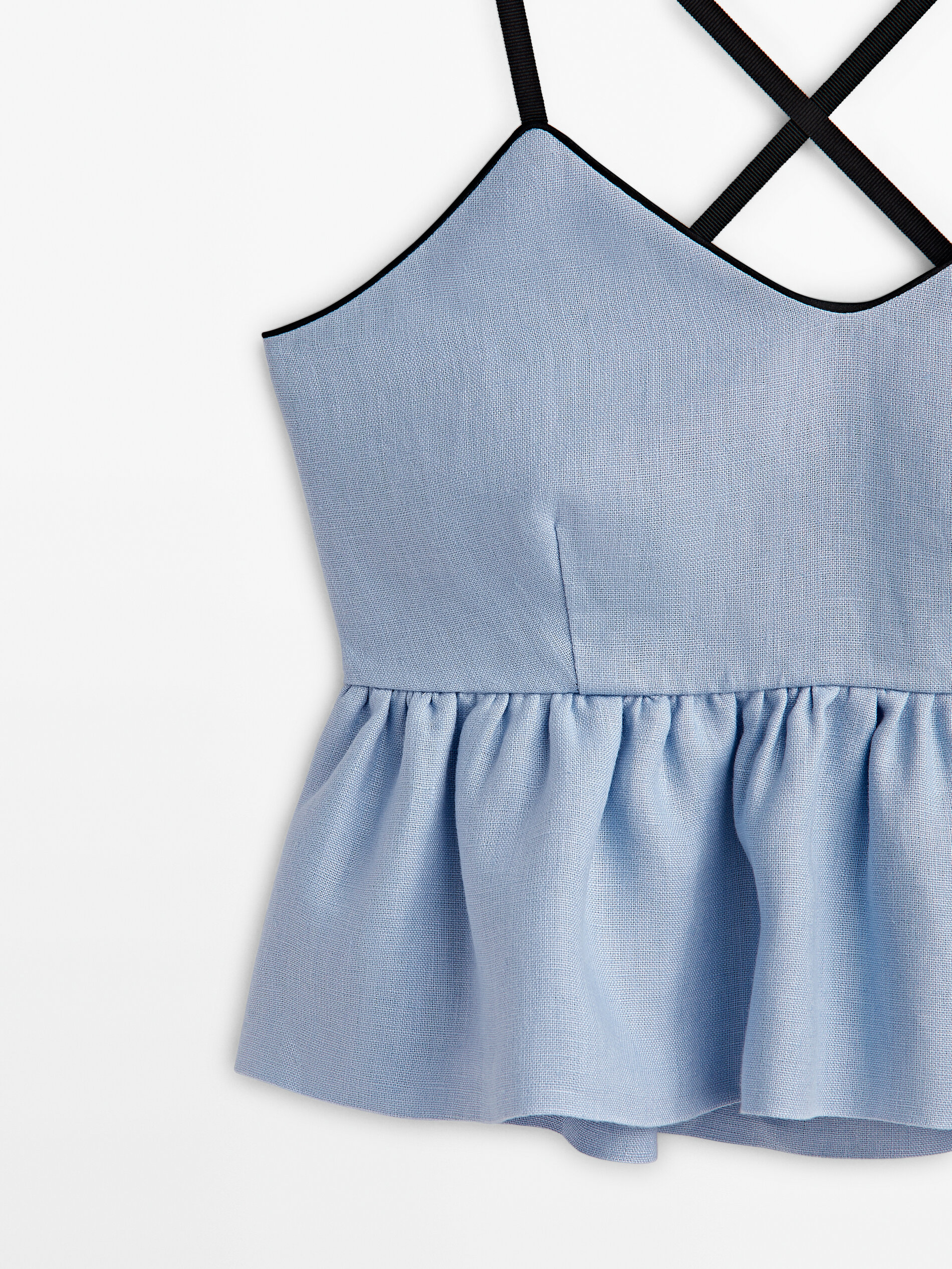 Top peplum Lino - Studio - CELESTE