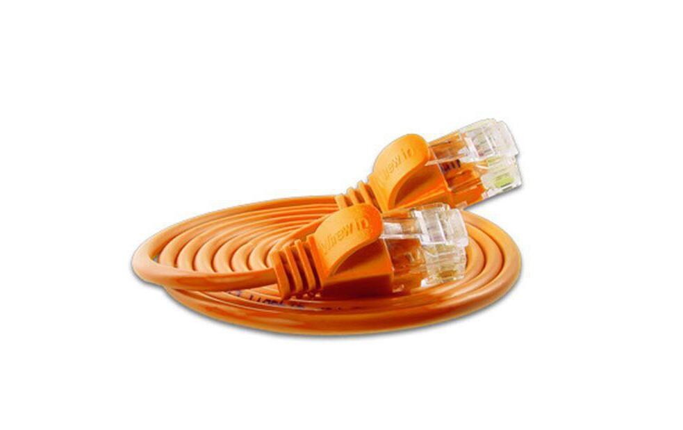 Slimpatchkabel RJ-45 - RJ-45, Cat 6, UTP, 2 m, OrangeLightpatchkabel rund, ungeschirmtes Twisted-Pair-Kabel (U/UTP) mit Klinkenschutz