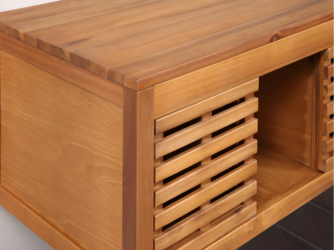 Meuble sous vasque suspendu en bois d'acacia - 90 cm - PENEBEL