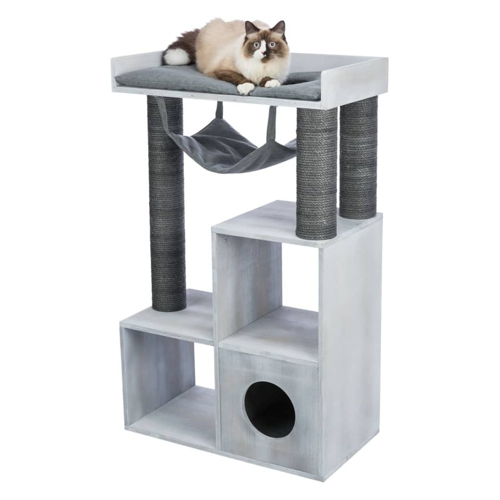 Griffoir pour chat avec fonction d'étagère 72x38x110 cm gris