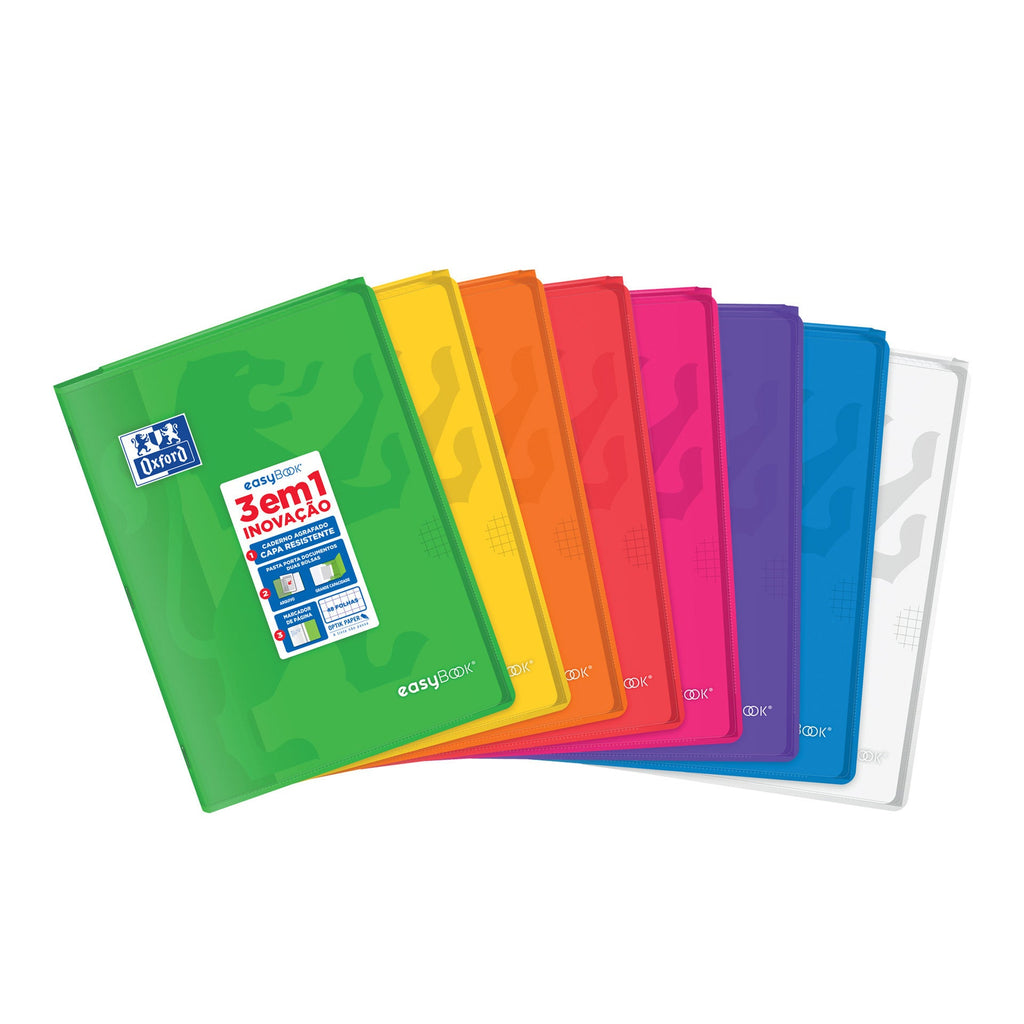 Caderno Agrafado A4 Quadriculado Easybook 3 em 1 Oxford (artigo sortido)