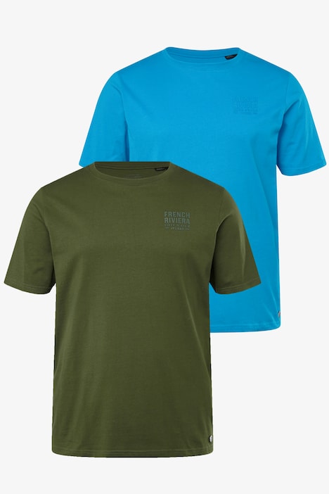 JP1880 T-Shirts im 2er-Pack, Halbarm, Brust-Print, Rundhals, bis 8 XL