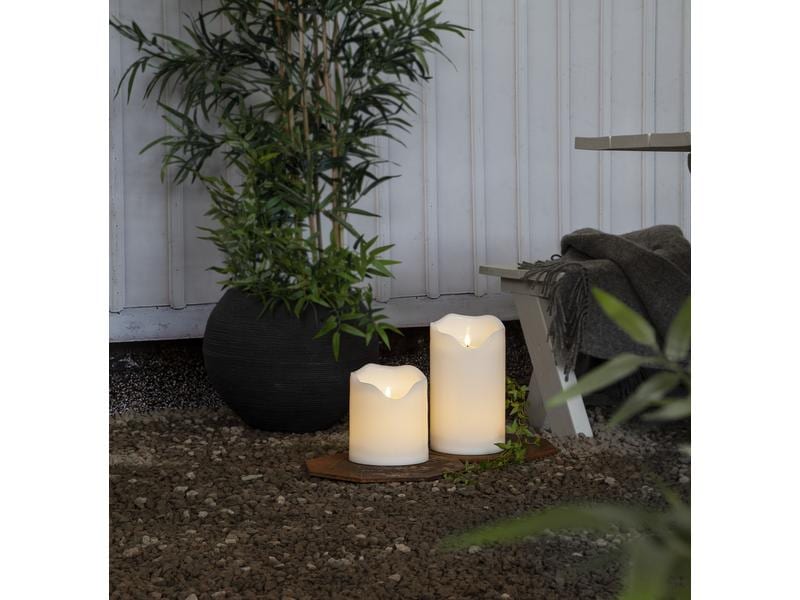 Star Trading LED-Kerze Pillar Flamme Grand Ø 16 x 20 cm, We Künstliche Kerze mit beweglicher Flamme
