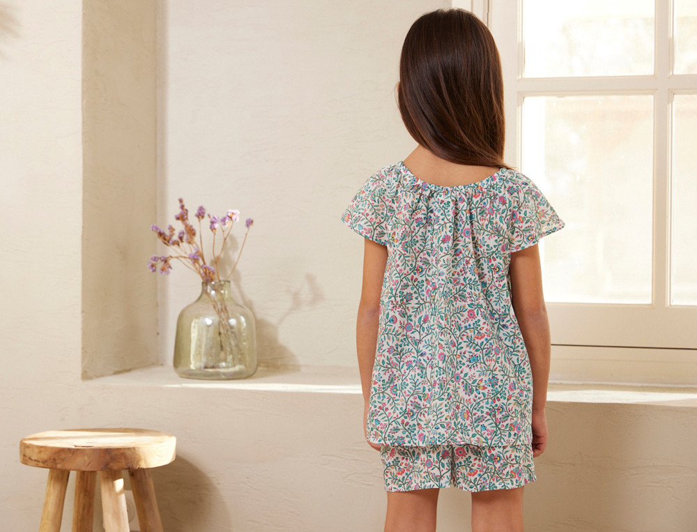 Pyjama short enfant-Fleurs de paradis