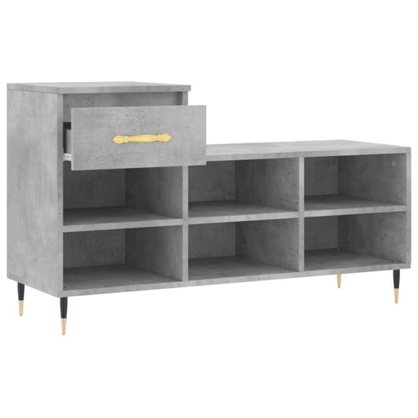 vidaXL Skoskap betonggrå 102x36x60 cm konstruert tre