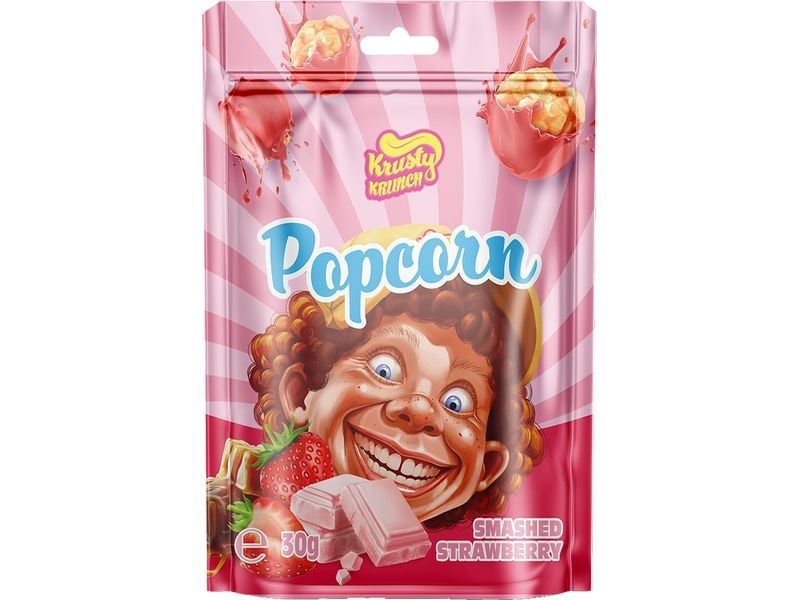 Krusty Krunch Popcorn Smashed Strawberry 30 g Popcorn mit fruchtigem Erdbeerüberzug