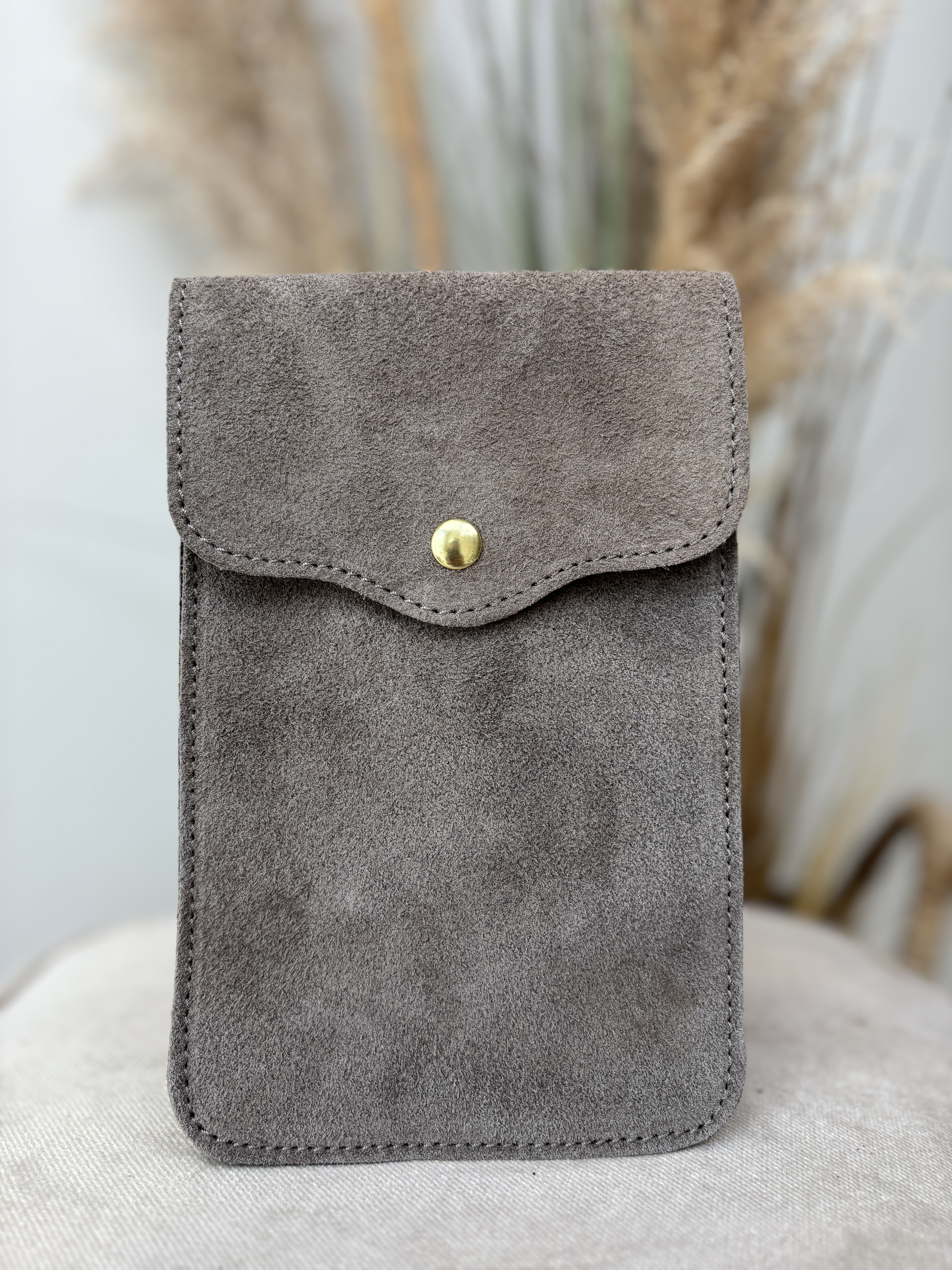 Nora Phone Bag Big - Suede Taupe