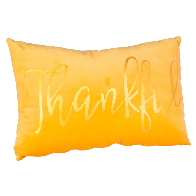 Kissen - Thankful - gelb/gold - ca. 44 x 27 cm