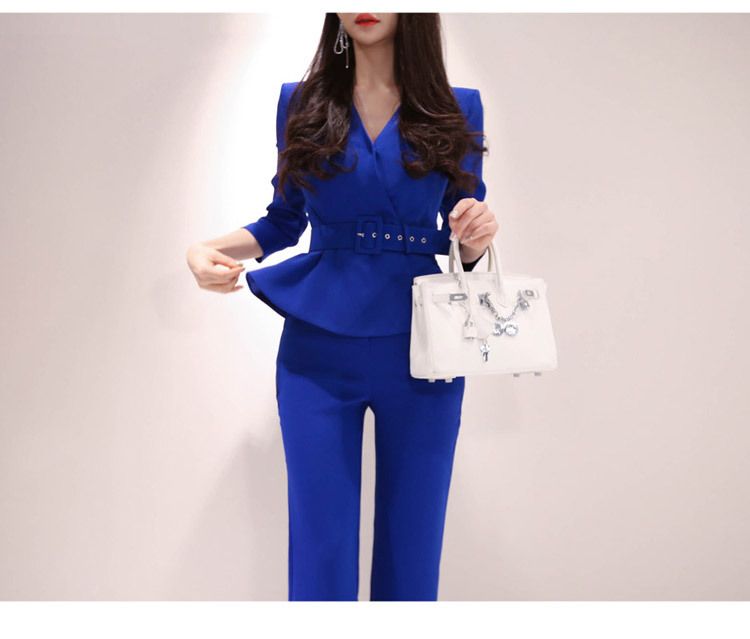 Cassidy - 3/4-mouw peplum jumpsuit