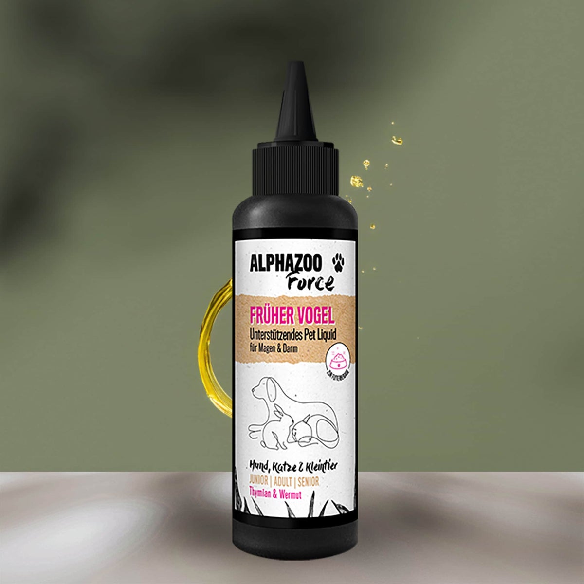 ALPHAZOO Early Bird Pet Liquid 100ml voor honden en katten | Maag- en darmwormharmonie