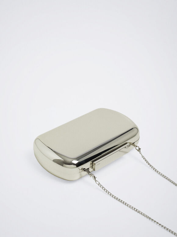 Clutch de festa metalizada - banhada a prata