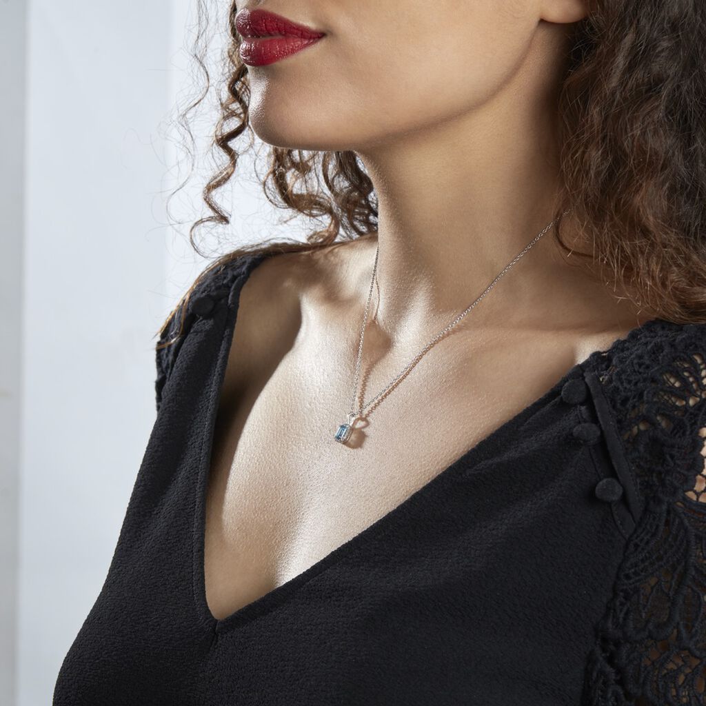 Collier Aladin Argent Blanc Oxyde De Zirconium