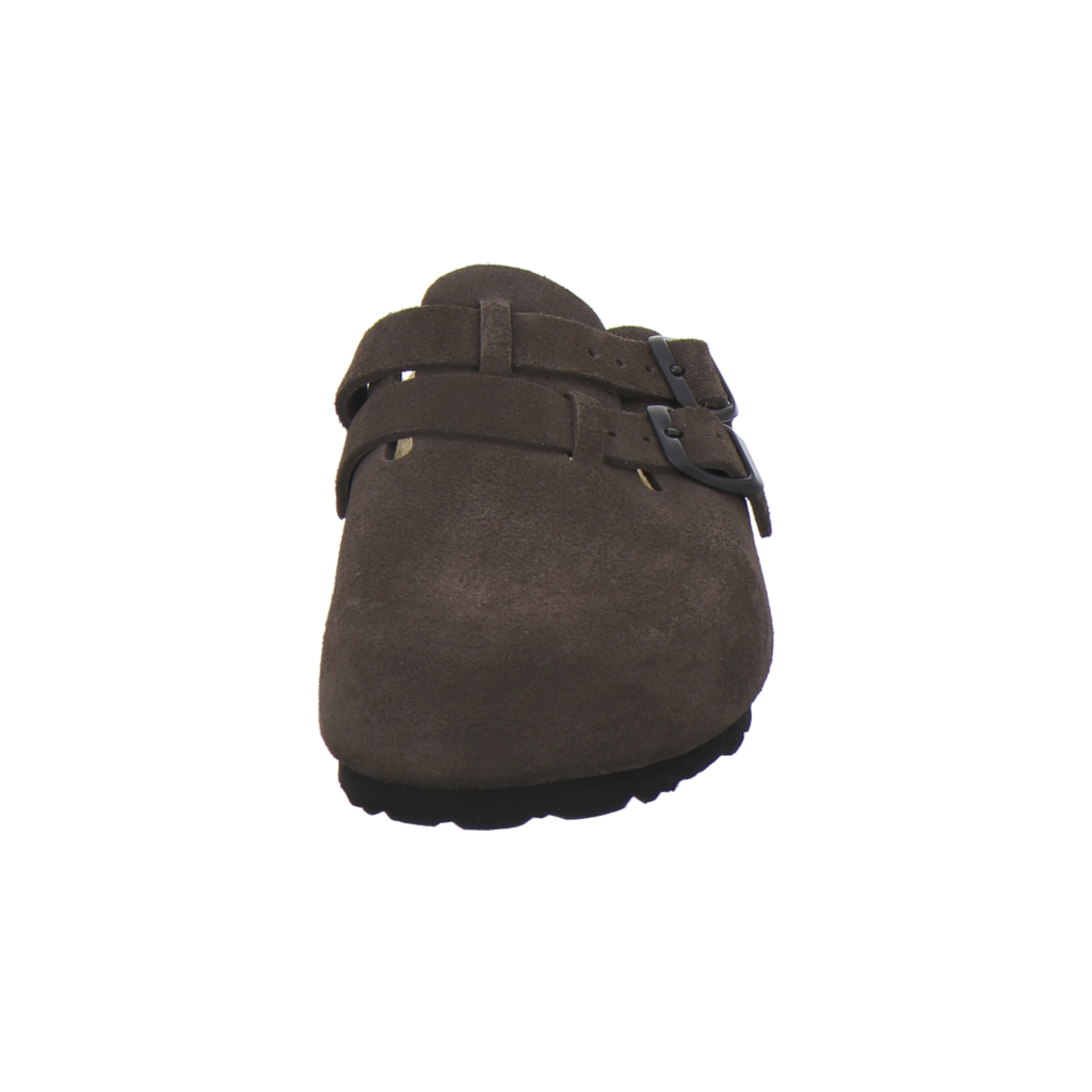 modischer Clogs Damen Leder espresso Velour