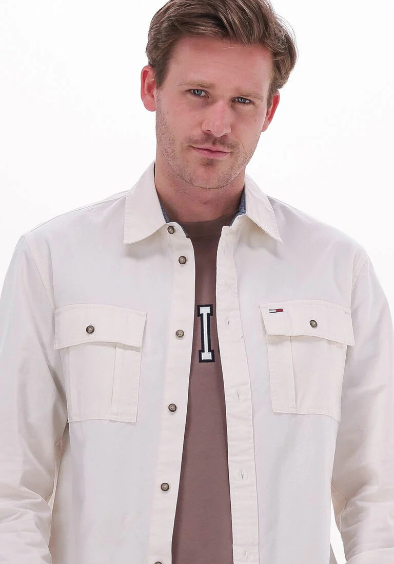 TOMMY JEANS witte tommy jeans overshirt tjm essential twill overshirt