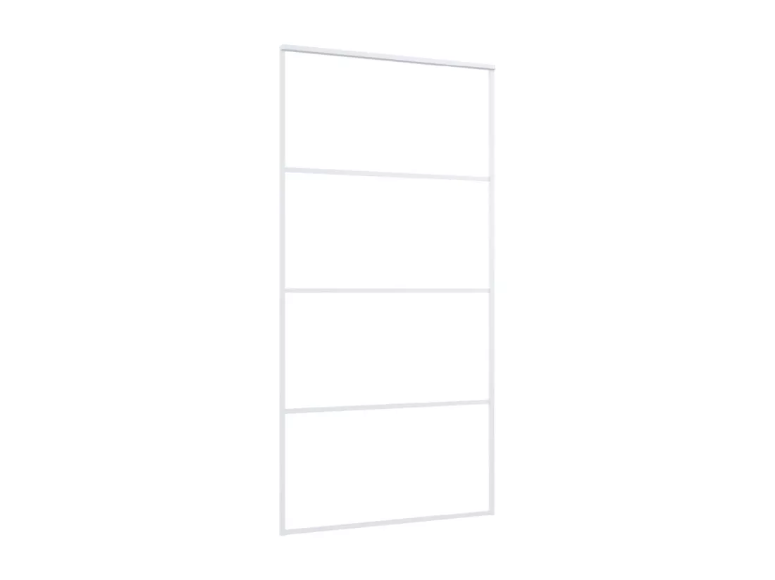 Porte coulissante Verre ESG et aluminium 102,5x205 cm Blanc