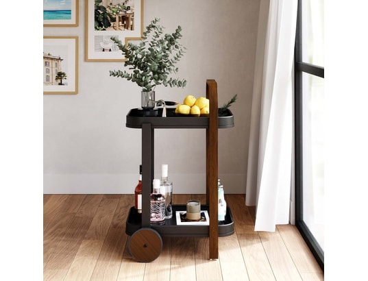 UMBRA - Desserte en acier 2 plateaux bellwood noir