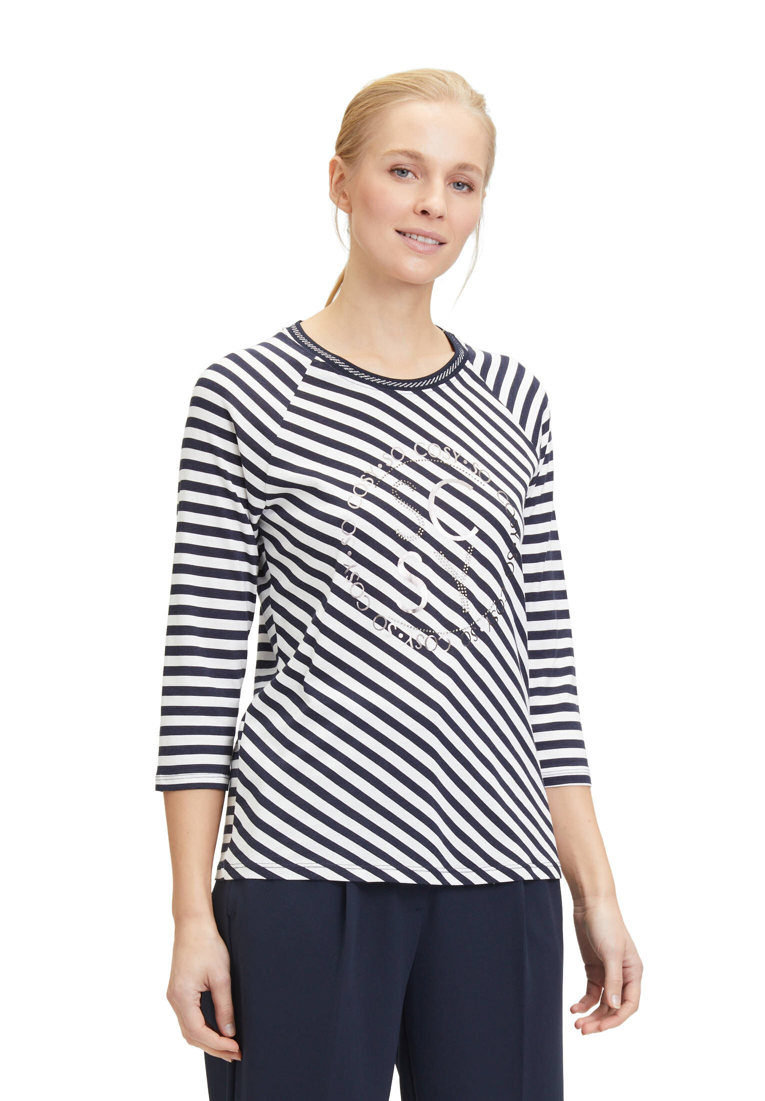 Betty Barclay| Damen Ringelshirt mit Schmucksteinen
