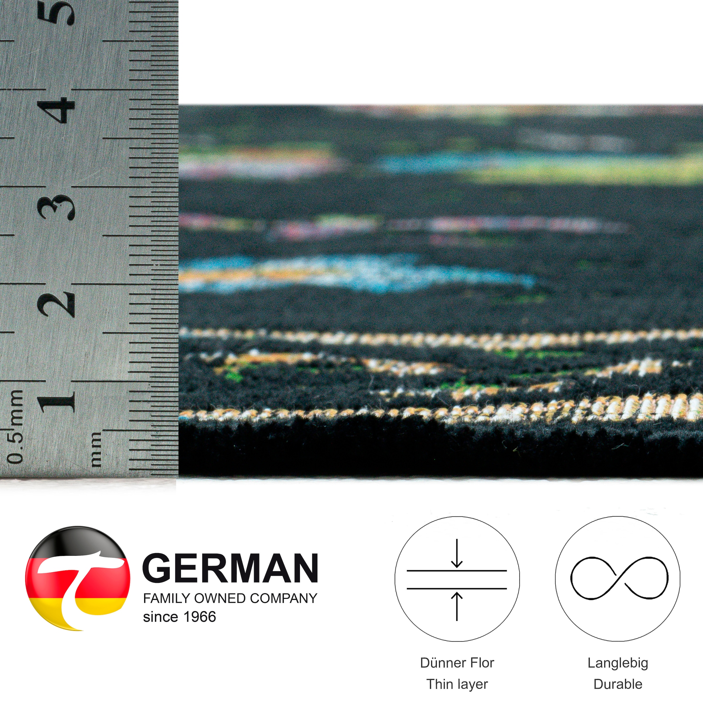 THEKO Teppich »Flomi Sagrini« rechteckig 4 mm Höhe Flachgewebe, Pastell-Farben, Blumen Design