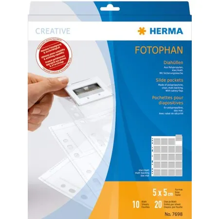 HERMA Diahüllen für Kleinbild-Dias, Folie klar/matt, 10 Hüllen