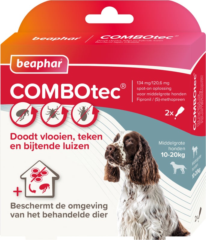 Beaphar vlooien- en tekenbestrijding COMBOtec 1,34 ml 2 stuks
