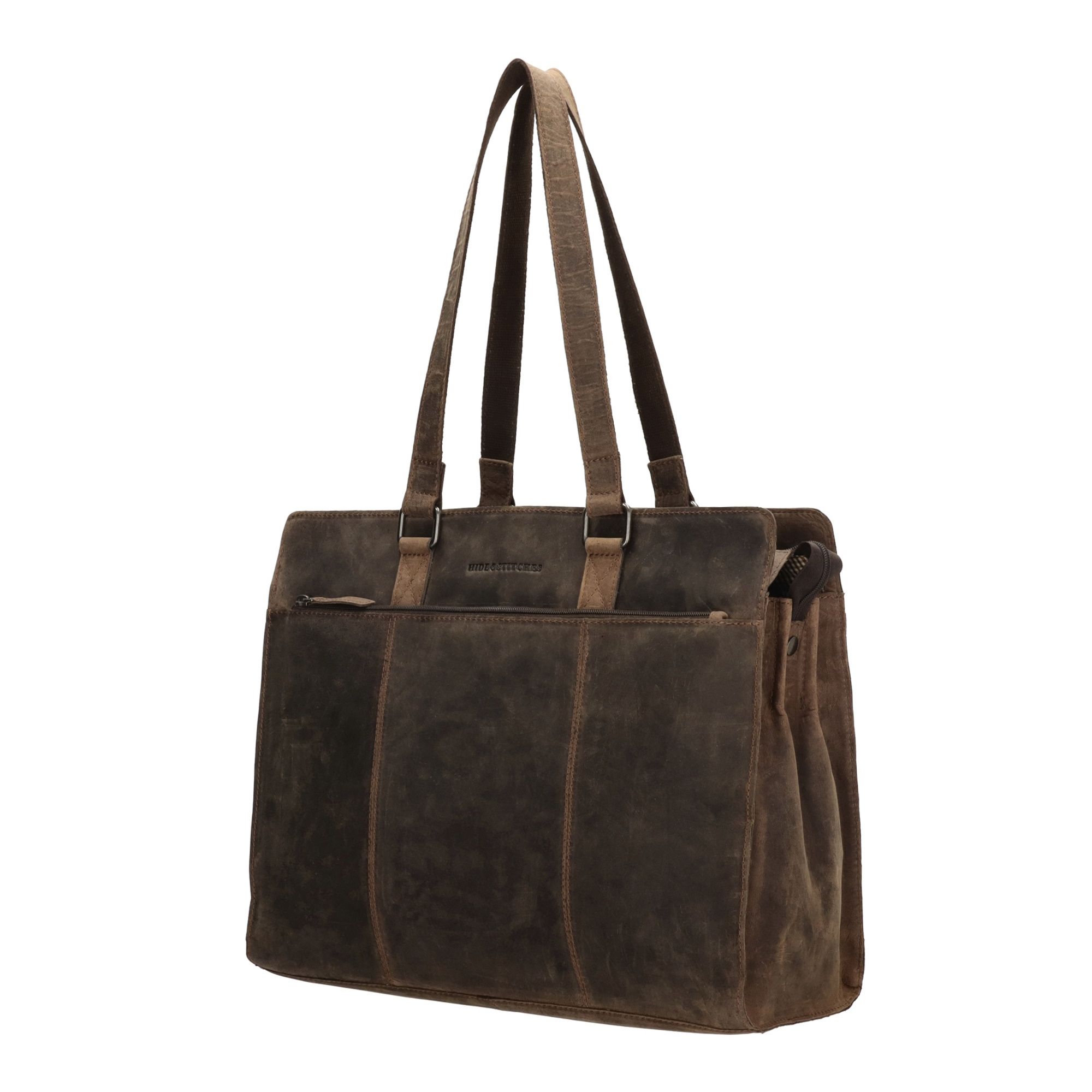 Hide & Stitches Idaho Laptoptas 15,6 inch Donkerbruin