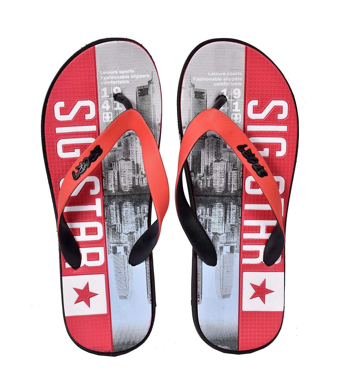 Tong Homme Mode- Chaussure de Plage Piscine - SU5324 STAR ROUGE