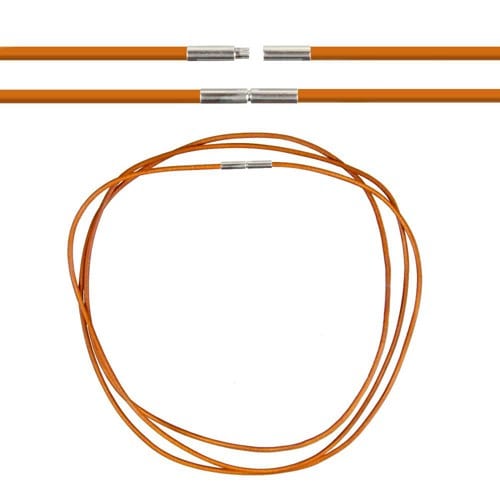 Cordon cuir 38 cm orange