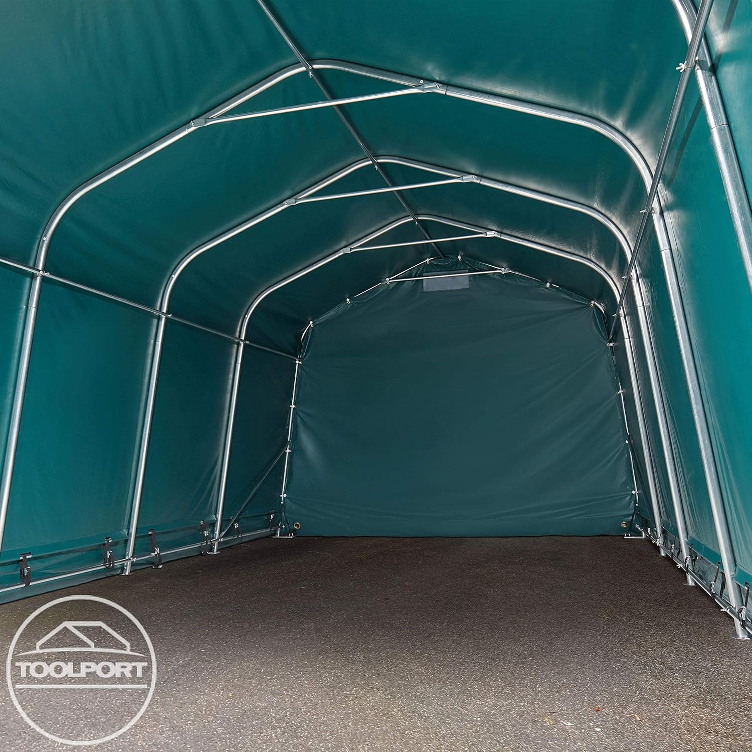 Garagenzelt Carport 3,3 x 4,8 m in dunkelgrün Unterstand Lagerzelt PVC 800 N Plane und Stabiler Stahlrohrkonstruktion