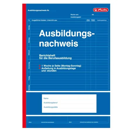 Herlitz Ausbildungsnachweis Berichtsheft DIN A4, 28 Blatt