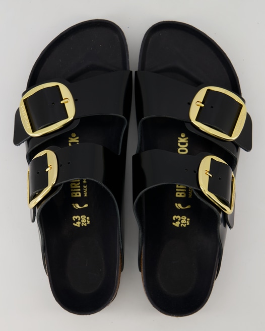 Birkenstock Arizona Big Buckle Pantoletten in Schwarz