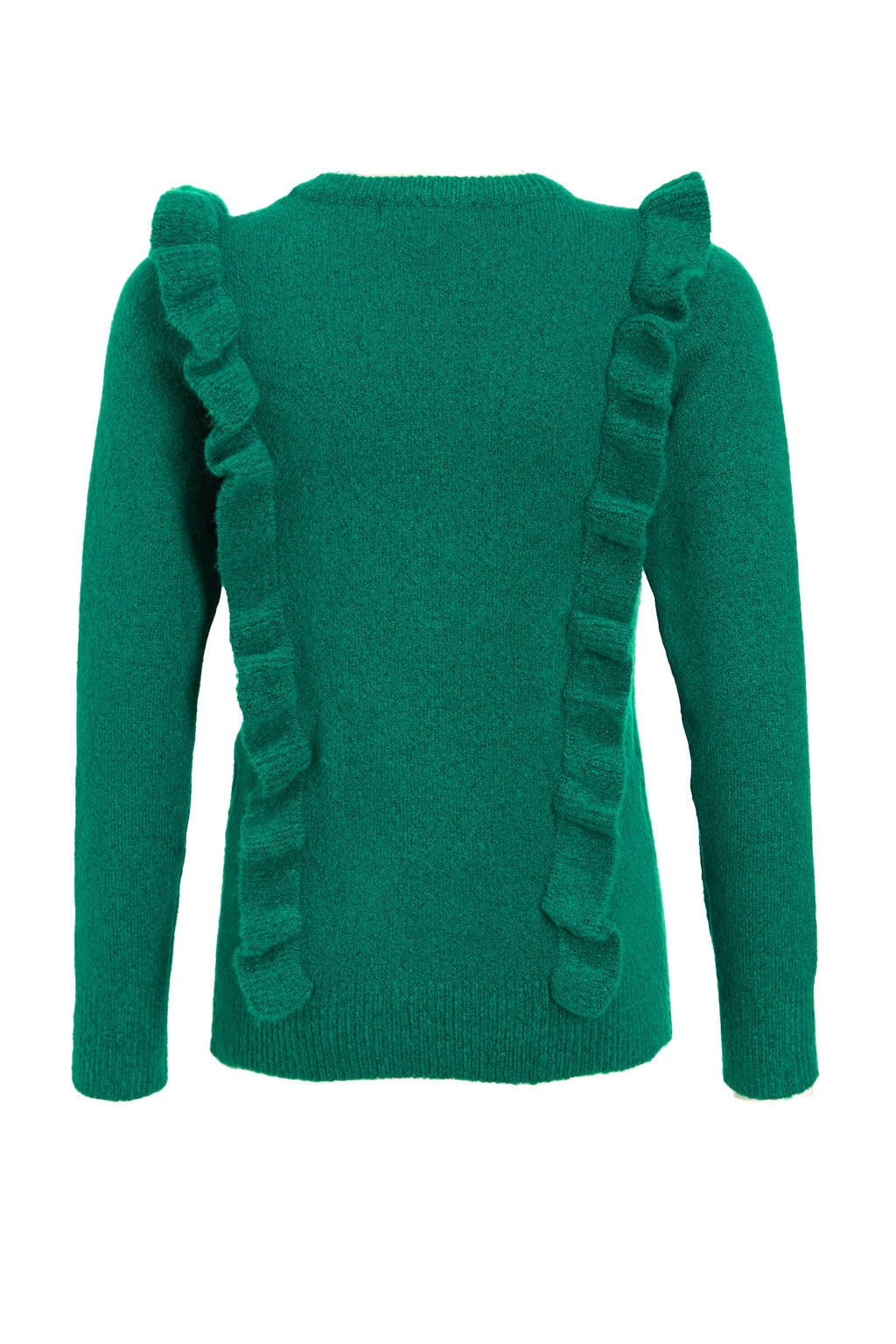 anytime gebreide trui met ruffles groen