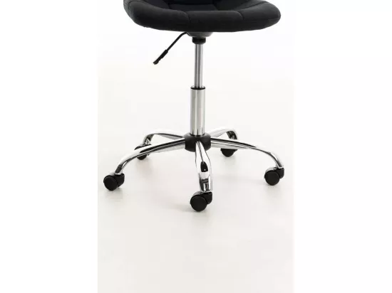 Chaise de bureau - Tissu & Métal chromé - Noir - Emil