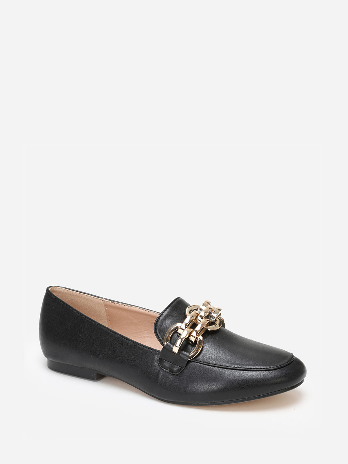Mocassins à bride chaîne- Noir